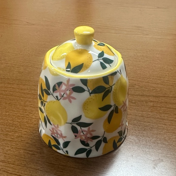 Grace porcelain teaware lemon sugar bowl with lid - Picture 1 of 3